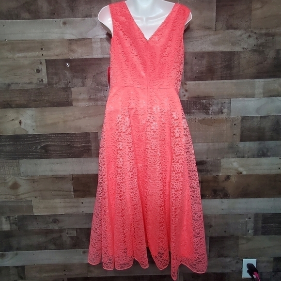 New Betsey Johnson Floral Lace A-line Midi Dress Sz 10 - Picture 8 of 13
